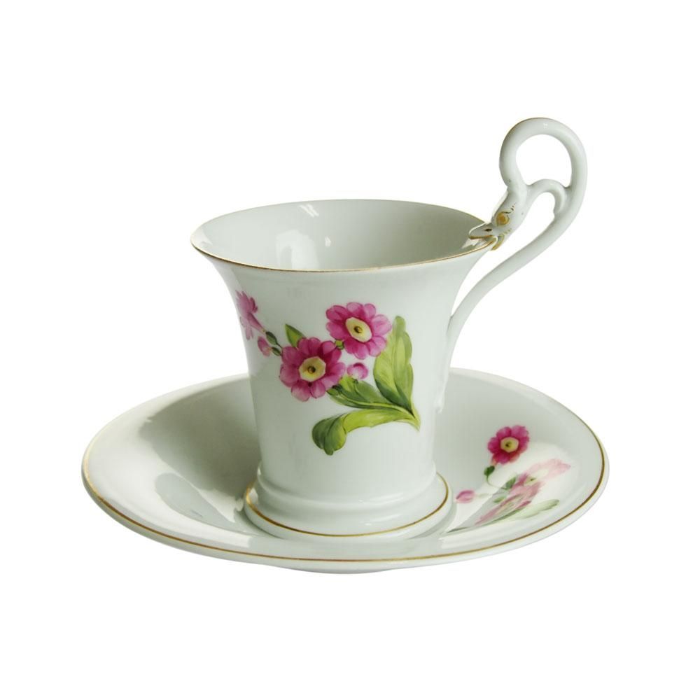 マイセン (Meissen) アンティーク 花模様 ハイハンドルカップ