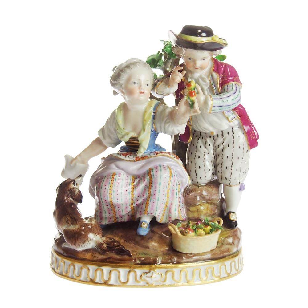 アンティークマイセン Meissen フィギュリン 庭師の男女の子1800年頃 店頭併売品のため完売の場合がございます アンティークマイセン Meissen フィギュリン 庭師の男女の子1800年頃 店頭併売品のため完売の場合がございます