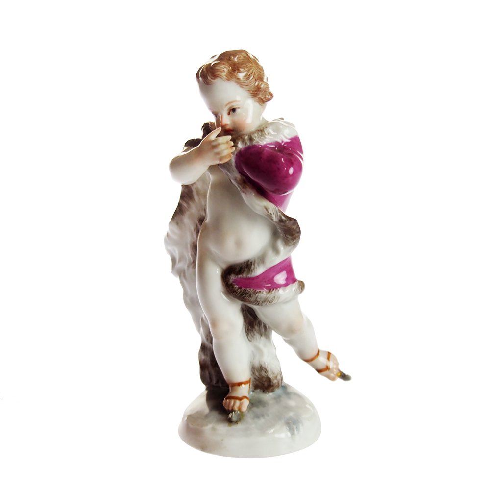 アンティークマイセン (Meissen)フィギュリン スケートをする子供1800年頃【店頭併売品のため完売の場合がございます】