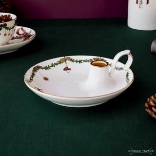 ロイヤルコペンハーゲン　スターフルーテッド　クリスマス　ケーキディッシュ　脚付 スターフルーテッド クリスマス プレート 27cm|ロイヤル