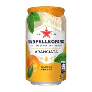 【サンペレグリノ】 イタリアンスパークリングドリンク アランチャータ（オレンジ）330ml