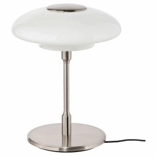 IKEA イケア テーブルランプ ニッケルメッキ オパールホワイト 白 ガラス 40cm n70471997 TALLBYN テルビーン