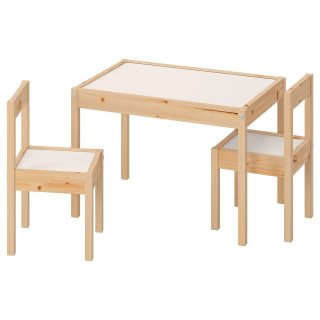 IKEA イケア 子供用テーブル チェア2 脚付 ホワイト 白 パイン材 10178413 LATT レット