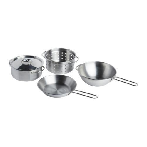 IKEA イケア おもちゃの調理器具5点セット ステンレスカラー