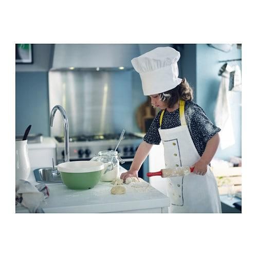 IKEA イケア 子供用エプロン コック帽付き ホワイト 白 イエロー