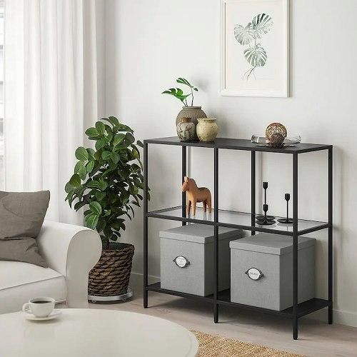 IKEA イケア シェルフユニット ブラックブラウン 黒 茶 ガラス IKEA イケア シェルフユニット ブラックブラウン 黒 茶 ガラス