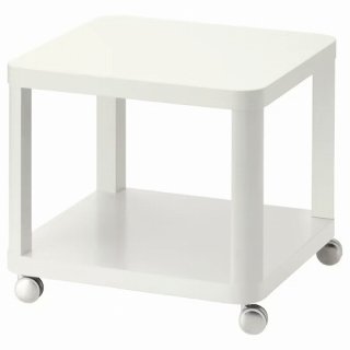 IKEA イケア サイドテーブル キャスター付き ホワイト 白 50x50cm z60295928 TINGBY ティングビー
