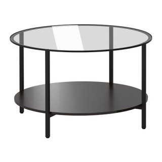 IKEA イケア コーヒーテーブル 75cm ガラス ブラックブラウン 黒 茶 a00213313 VITTSJO ヴィットショー