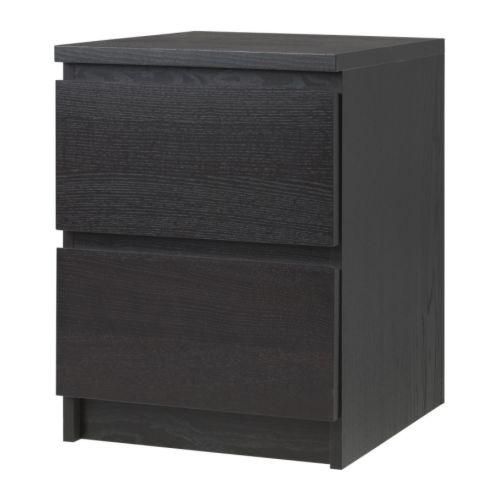 IKEA イケア チェスト(引き出し×2) ブラックブラウン 黒 茶 IKEA イケア チェスト(引き出し×2) ブラックブラウン 黒 茶