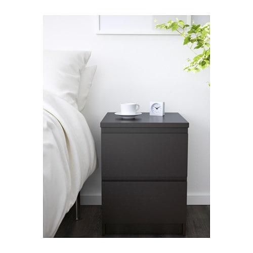 IKEA イケア チェスト(引き出し×2) ブラックブラウン 黒 茶 IKEA イケア チェスト(引き出し×2) ブラックブラウン 黒 茶