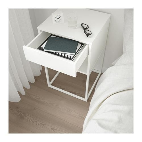 IKEA イケア ベッドサイドテーブル ホワイト 白 40x39cm IKEA イケア ベッドサイドテーブル ホワイト 白 40x39cm