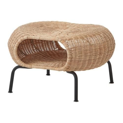 IKEA イケア オットマン 収納付き 籐 チャコール n80442966
