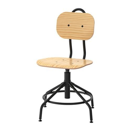 IKEA イケア 回転チェア デスク用チェア パイン材 ブラック 黒 IKEA イケア 回転チェア デスク用チェア パイン材 ブラック 黒