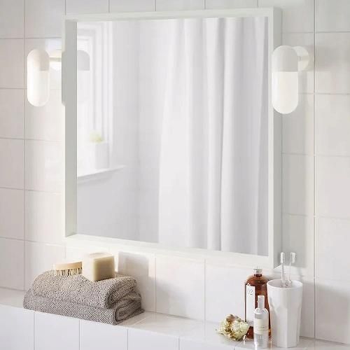 IKEA イケア ミラー 鏡 ホワイト 白 65x65cm z90320318 NISSEDAL IKEA イケア ミラー 鏡 ホワイト 白 65x65cm z90320318 NISSEDAL