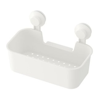 IKEA イケア バスケット 吸盤付き ホワイト 白 z20381254 TISKEN ティスケン