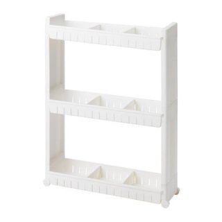 IKEA イケア 収納ユニット キャスター付 プラスチック ホワイト 白 57x17x73cm n70443117  LARSOLE ラルソレ