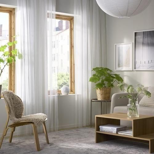 IKEA イケア ネットカーテン 長さ250cm×幅280cm 1組 ホワイト