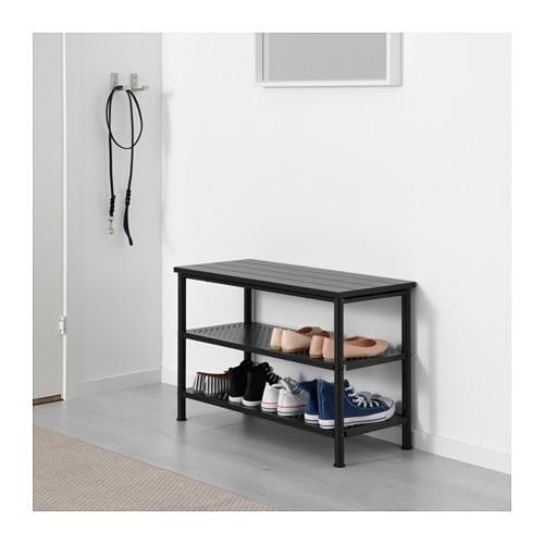 IKEA】PINNIG/ピンニグ ベンチ 靴収納付き ブラック79 cm ②