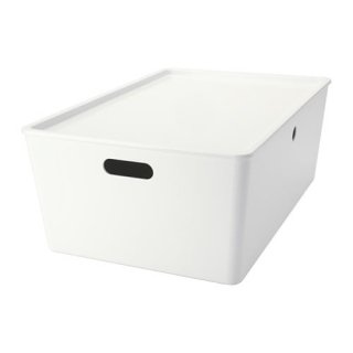 IKEA イケア クッギス ふた付きボックス ホワイト 白 37x54x21cm z40280206 KUGGIS クッギス