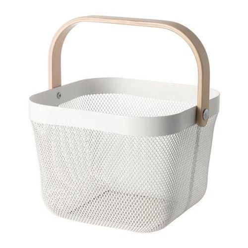 IKEA イケア バスケット かご ホワイト 白 25x26x18cm n60480544