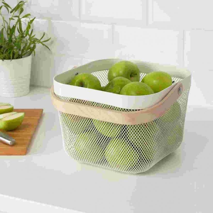 IKEA イケア バスケット かご ホワイト 白 25x26x18cm n60480544 IKEA イケア バスケット かご ホワイト 白 25x26x18cm n60480544