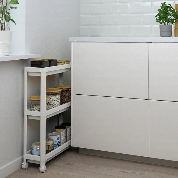 IKEA イケア ワゴン ホワイト 白 54x18x71cm n50453881 VESKEN