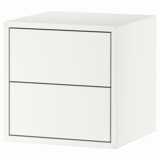 IKEA イケア キャビネット 引き出し×2 ホワイト 白 35x35x35cm