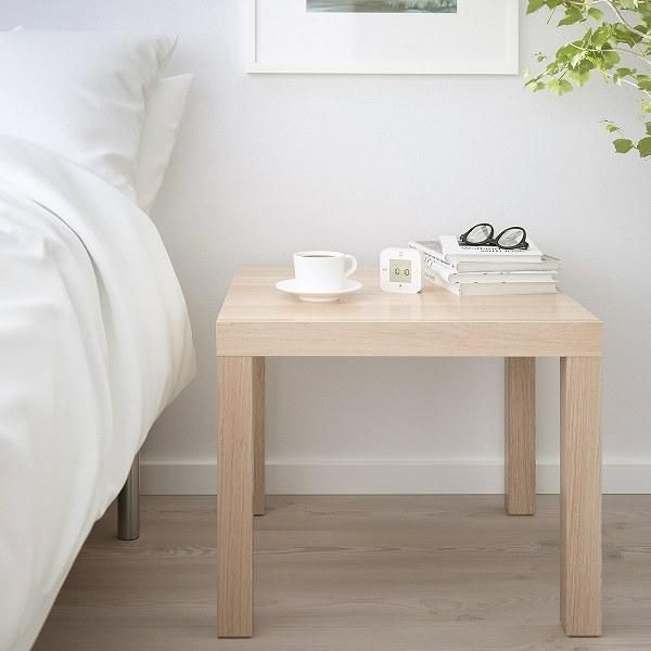 IKEA イケア サイドテーブル ホワイトステインオーク調 55x55cm