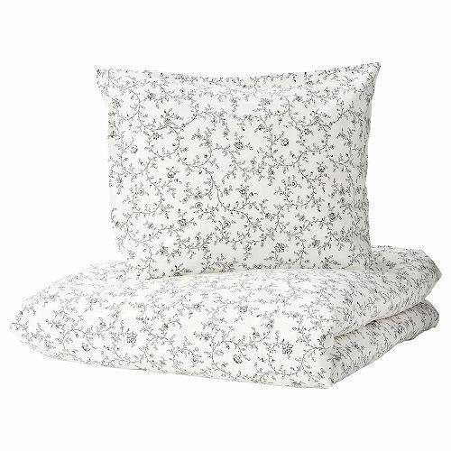 IKEA イケア 掛け布団カバー＆枕カバー2枚 ホワイト