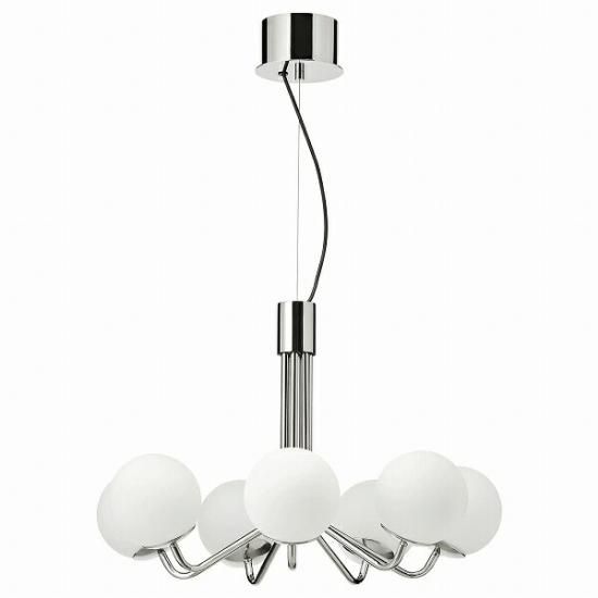 IKEA イケア シャンデリア 7アーム クロムメッキ オパール IKEA イケア シャンデリア 7アーム クロムメッキ オパール