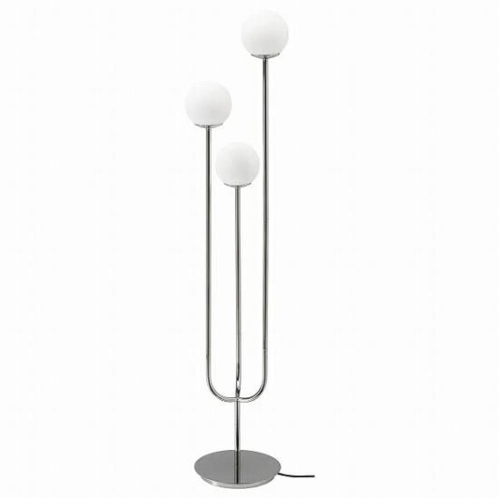IKEA イケア フロアランプ クロムメッキ オパールホワイト