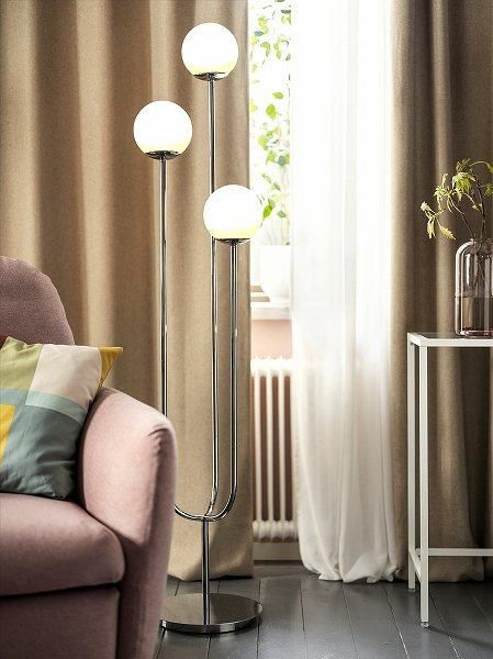 IKEA イケア フロアランプ クロムメッキ オパールホワイト IKEA イケア フロアランプ クロムメッキ オパールホワイト