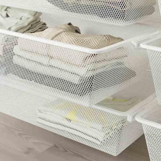 IKEA イケア メッシュバスケット かご ホワイト 白 60x40x15cm IKEA イケア メッシュバスケット かご ホワイト 白 60x40x15cm