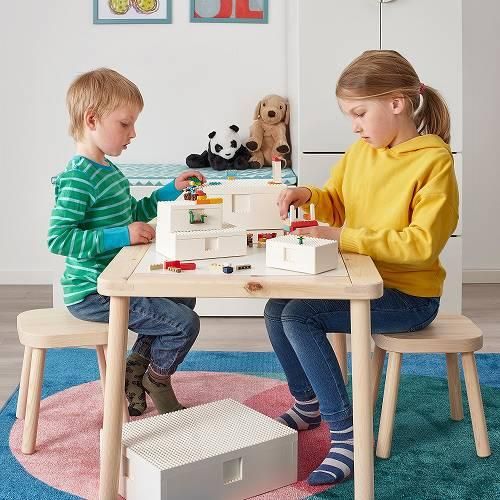 IKEA イケア レゴボックス ふた付き 3点セット ホワイト LEGO