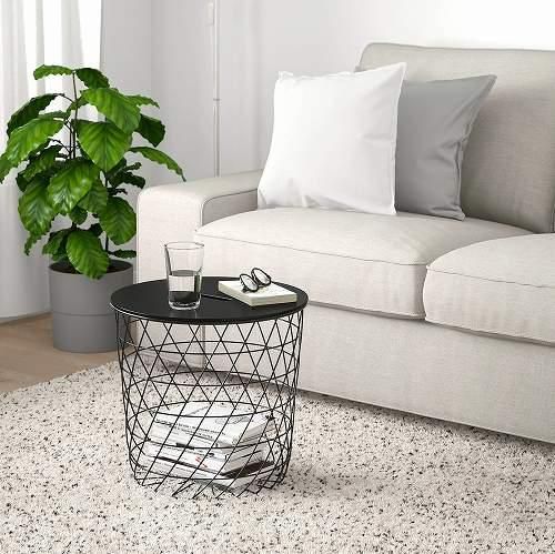 IKEA イケア リビングテーブル 収納付き ブラック 44cm IKEA イケア リビングテーブル 収納付き ブラック 44cm
