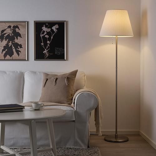 IKEA イケア フロアランプ ニッケルメッキ m90496336 KRYSSMAST