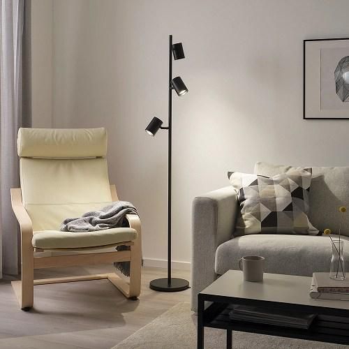 IKEA イケア フロアランプ 3スポット チャコール m90477738