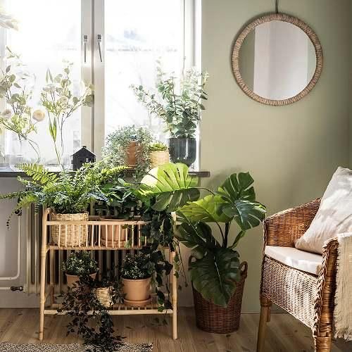 IKEA イケア 人工観葉植物 7号 室内 屋外用 モンステラ 19x90cm