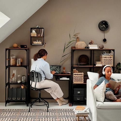 IKEA イケア ウォールシェルフ ブラック パイン材 アンティーク