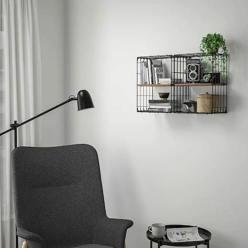 IKEA GAMLEBY ウォールシェルフ 220 IKEA イケア ウォールシェルフ ブラック パイン材 アンティーク