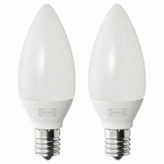 IKEA イケア LED電球 E17 250ルーメン シャンデリア オパールホワイト 2ピース m30498753 SOLHETTA ソールヘッタ