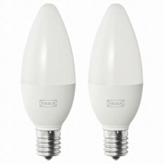 IKEA イケア LED電球 E17 440ルーメン シャンデリア オパールホワイト 2ピース m00498740 SOLHETTA ソールヘッタ