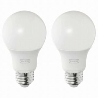 IKEA イケア LED電球 E26 810ルーメン 調光可能 球形 オパールホワイト 2ピース m10498645 SOLHETTA ソールヘッタ