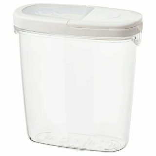 IKEA イケア 乾燥食品用容器 ふた付き 透明 ホワイト白 1.3L m10134023 IKEA  365+