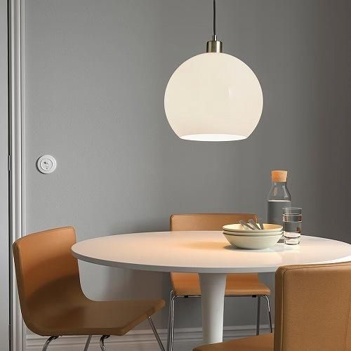 IKEA イケア ペンダントランプ ホワイト ガラス ニッケルメッキ