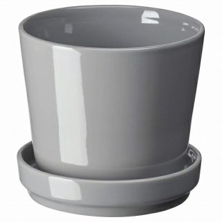 IKEA イケア 植木鉢 受け皿付き 室内 屋外用 グレー 9cm m00508433 CITRUSFRUKT シトラスフルクト 