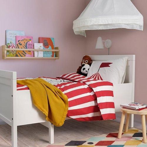 IKEA イケア 掛け布団カバー＆枕カバー サーカス模様 レッド