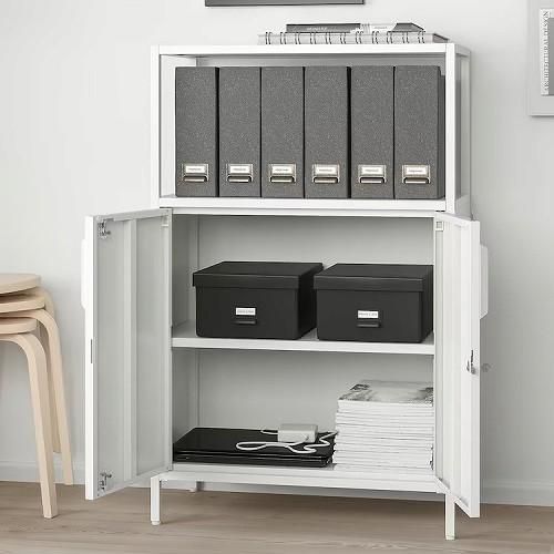 IKEA（イケア）　キャビネット　鍵付き　スチール　ホワイト　収納庫 IKEA PS キャビネット, ホワイト, 119x63 cm - IKEA