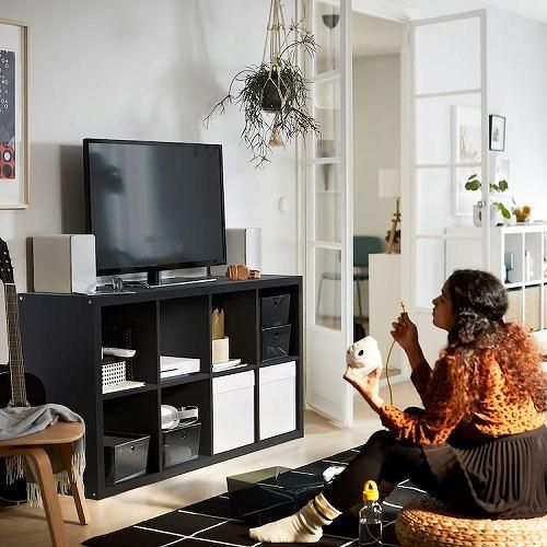 IKEA イケア シェルフユニット ブラックブラウン 77x147cm IKEA イケア シェルフユニット ブラックブラウン 77x147cm