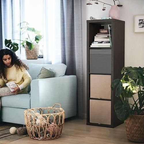 IKEA イケア シェルフユニット ブラックブラウン 42x147cm IKEA イケア シェルフユニット ブラックブラウン 42x147cm